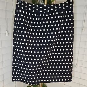 Banana Republic Black & White Polka Dot Pencil Skirt